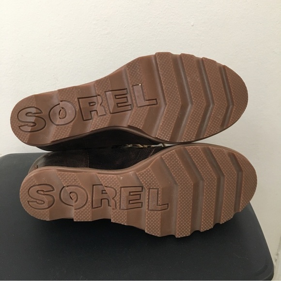 Sorel Joan of Arctic Burro (Brown) Leather Wedge Mid High Bootie Lace Up Boot - Picture 6 of 8